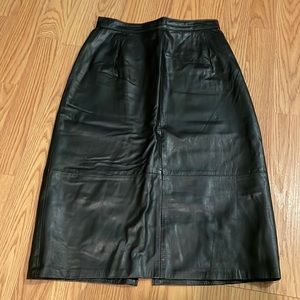Vintage Genuine Leather Midi skirt
